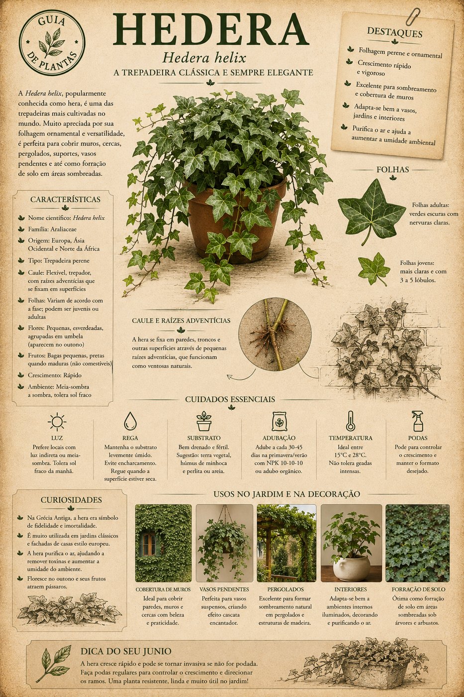 Hedera verde e Hedera variegada: por que a mais cara é sempre a que morre