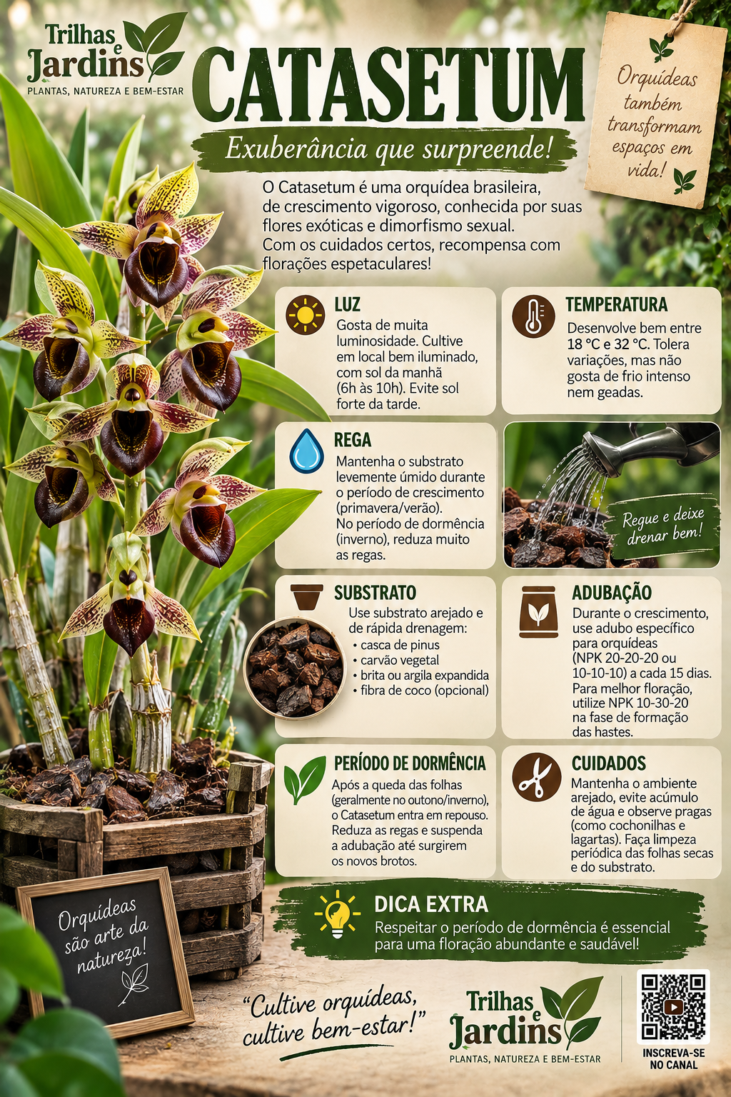 Catasetum perdendo as folhas? Regar agora é o que mata a planta